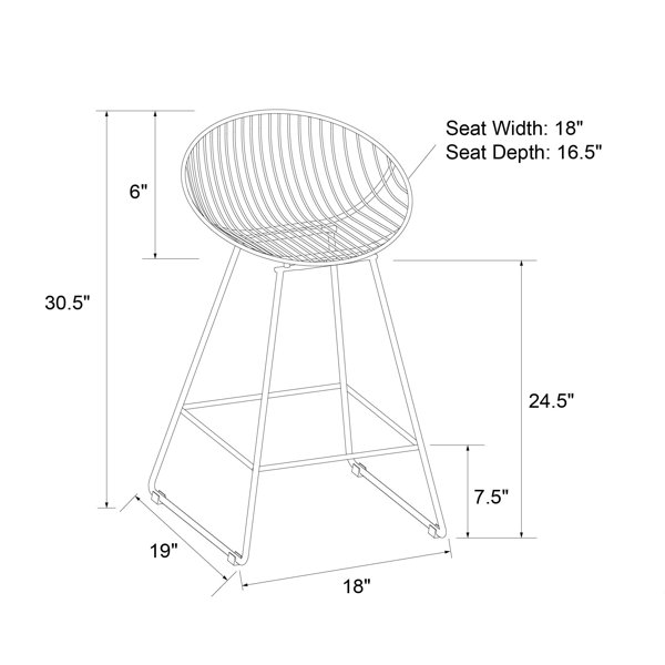 Cosmoliving by cosmopolitan ellis 2024 wire metal counter stool